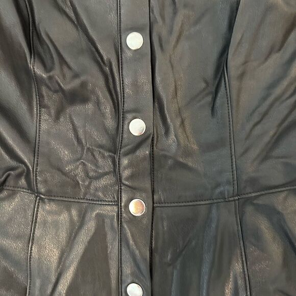 AMANDA UPRICHARD Leather Button Dress - Picture 2 of 5
